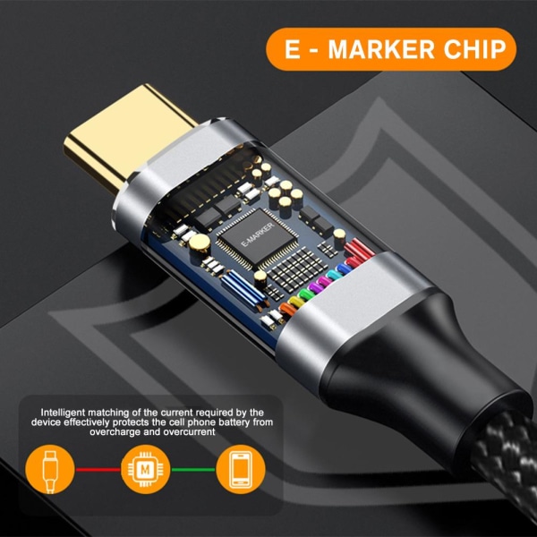 USB-C 3.1-förlängningskabel C Hane C Hona Typ-C-kabel Snabb Char 1.5m one-size