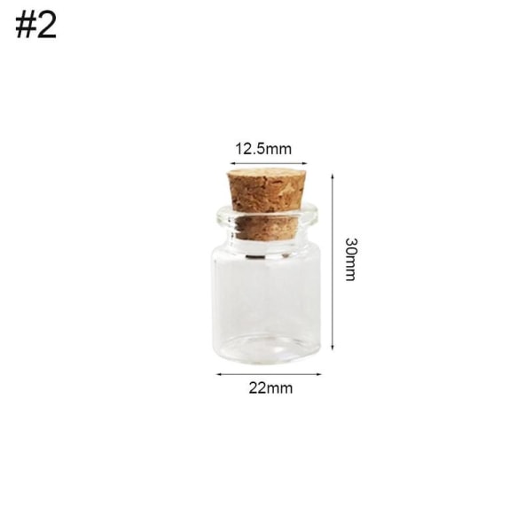10x Mini Tom genomskinlig glasflaska med kork Liten liten flaska burk TransparentB 22*30*12.5 10pcs