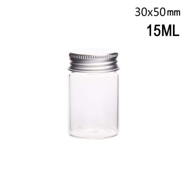 QINXI 4st klara glasflaskor Miniburkar med skruvade metalllock TransparentB M 4pcs
