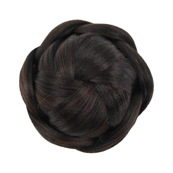 Syntetiska hårförlängningar flätad chignon svart bruna falska bullar för 2/33# 12cm