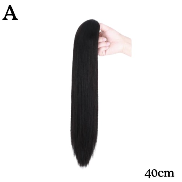 Hästsvansklämma i hästsvans Riktigt naturligt som mänskligt hårförlängning blackbrown 40cm