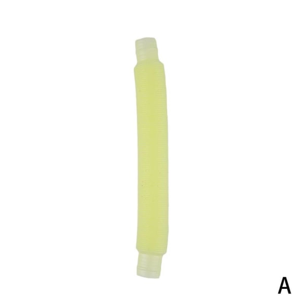 Ljusande pop-rör Sensorisk leksak för vuxen fidget Stress Relief T yellow one-size