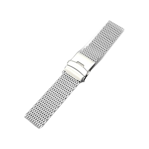 DQXY 18/20/22/24mm Rostfritt Stål Mesh Klockarmband Metall Mesh Wa silverD 24mm