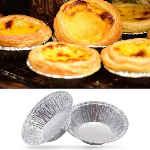 50/100 st äggformar i aluminium för muffins silverB One-size