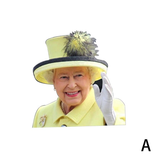 TPALPKT Queen of England Elizabeth Car Window Decals Funny Queen left yellow One-size