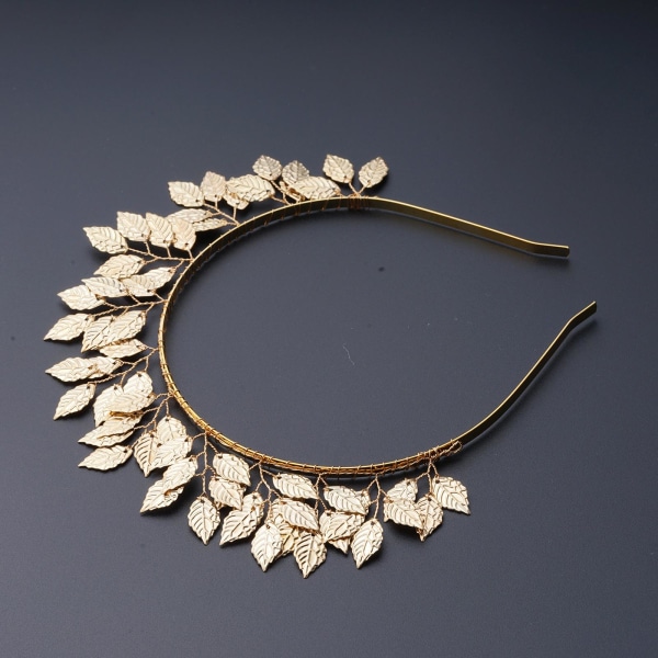 Leaf Pannband Handgjorda Golden Leaves Pannband Tiaras Bröllop Kr silver Pearl