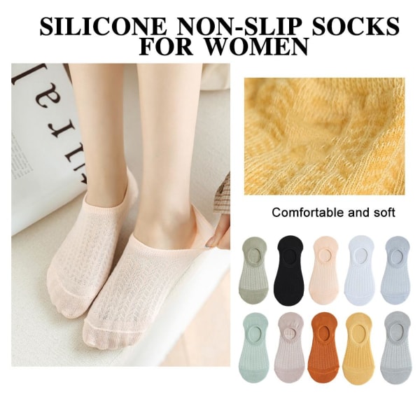 1 par non-slip No Show Boat Invisible Silicone Ankel L Light pink F