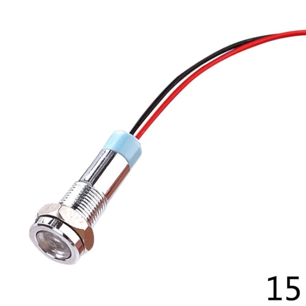 LED-indikator varningssignalljus 8 mm gänga Metall 6V 12V 24V 2 blue null