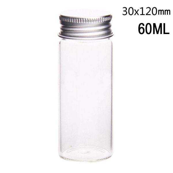 QINXI 4st klara glasflaskor Miniburkar med skruvade metalllock TransparentB M 4pcs