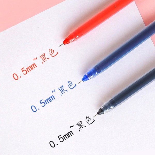 Gel Pen, Stor kapacitet Rolling Ball Gel Pen Fine Point, Student red One-size