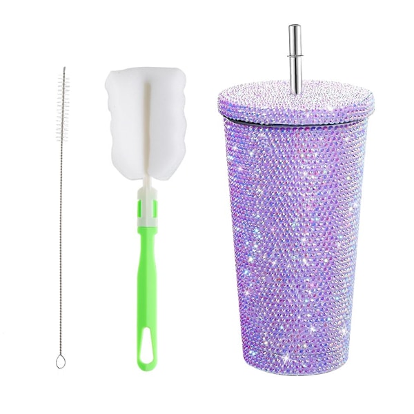 750 ml blinkande sugrör Studded Bling Tumbler Prof Hot C3 golden 750ml