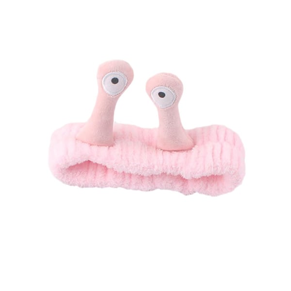 Cartoon Big Eye Snail Headband Elastic Hair Band Wash Face Hairb dark pink One-size