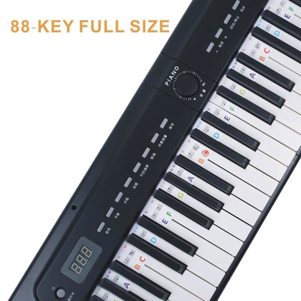 61/88Key-avtagbar pianoklaviatur Notetiketter Återanvändbar silikonP 1mix-colours 61