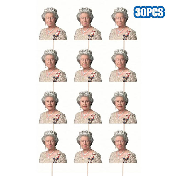 30 st Queen's Jubilee Cupcake Toppers Union Jack dekorationsval 8649