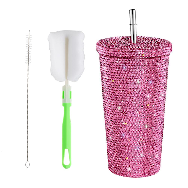 750 ml blinkande sugrör Studded Bling Tumbler Prof Hot C3 pink 750ml