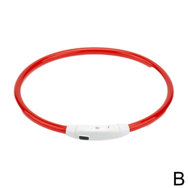 LED Hund Ljushalsband Husdjurstillbehör USB Uppladdningsbar Outdoor Walk red 35CM