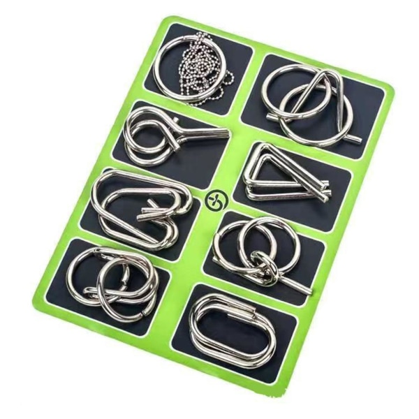 Metallpussel Lås upp Nine Chain Series Untie Ring Intelligence Bu C onesize