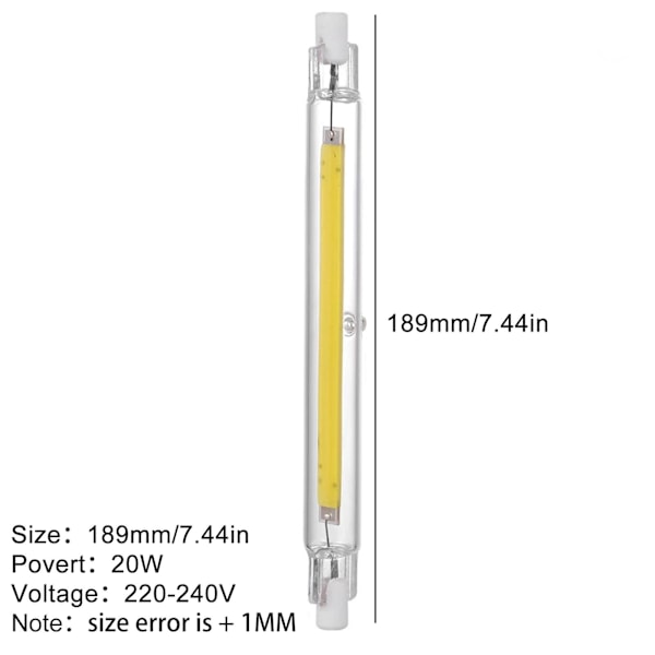 78mm 118mm Dimbar R7s COB LED-lampor Säkerhetsstrålkastare Ersätter Ha yellowA 78mm