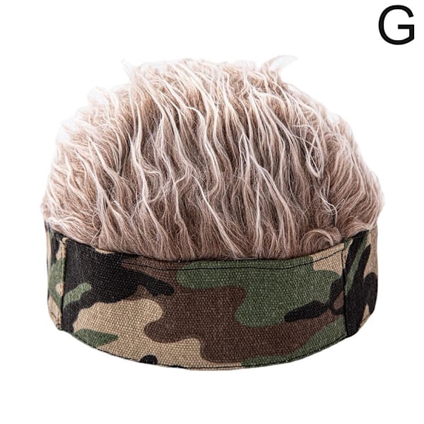 Hip Hop-mössa med spikigt hår för män och kvinnor Cool Retro Camouflage coffee hair adjustable