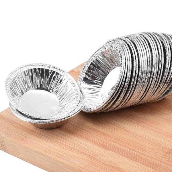 50/100 st äggformar i aluminium för muffins silverB One-size