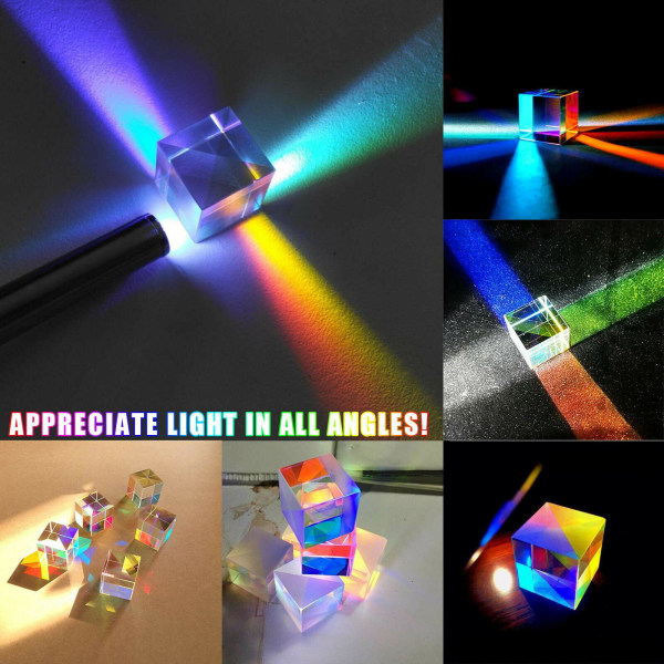 Magic Optical Glass Cube Dichroic Cube Prism RGB Combiner Splitt 10*10mm One-size