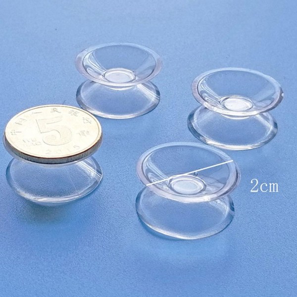 20,30,35,50 mm Dubbelsidiga sugkoppar klar plastgummi Win TransparentA 20mm 10pcs