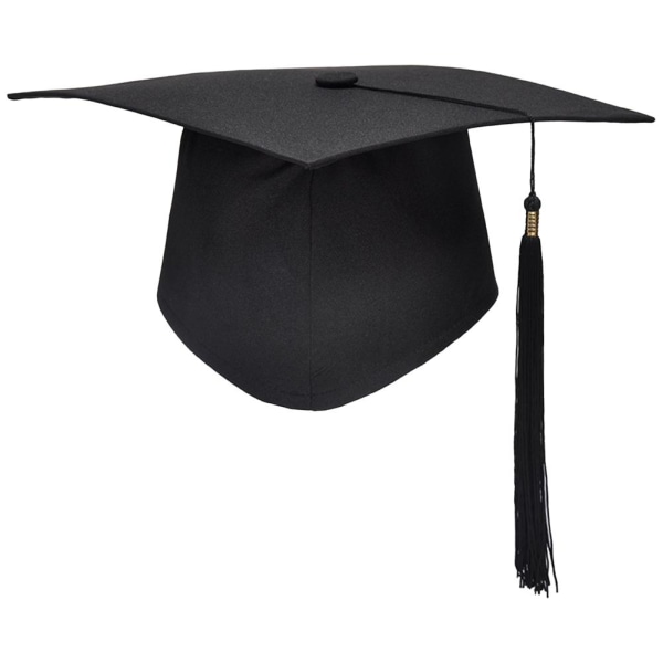 Graduation Mortarboard - Master's Fitted Black Cap Hat - Academi bachelor's cap one size