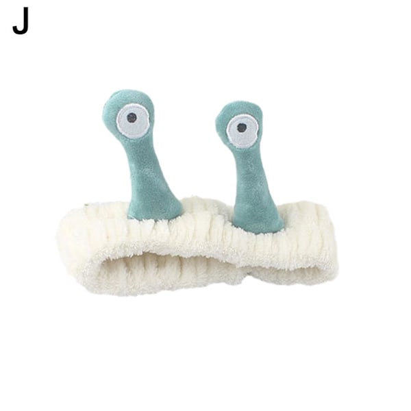 Cartoon Big Eye Snail Headband Elastic Hair Band Wash Face Hairb Rice white One-size