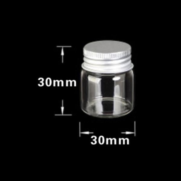 QINXI 4st klara glasflaskor Miniburkar med skruvade metalllock TransparentC L 4pcs