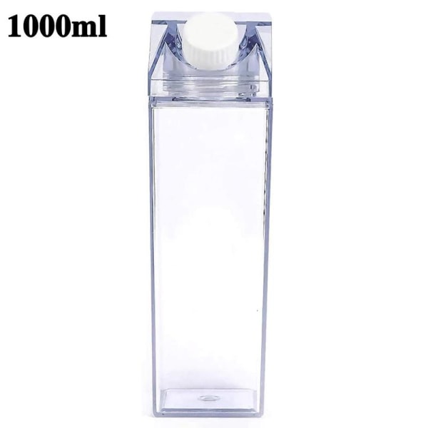 Transparenta mjölkvattenflaskor Klara fyrkantiga köksmjölkflaskor TransparentA 1000ml