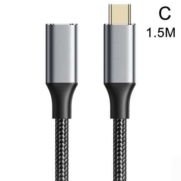 USB-C 3.1-förlängningskabel C Hane C Hona Typ-C-kabel Snabb Char 1.5m one-size