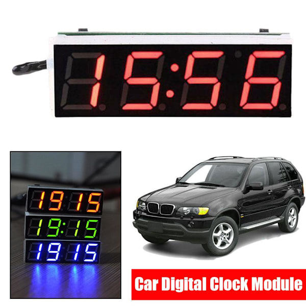 Ny bilklocka termometer voltmeter 3-i-1 LED-display digital V B 1pcs