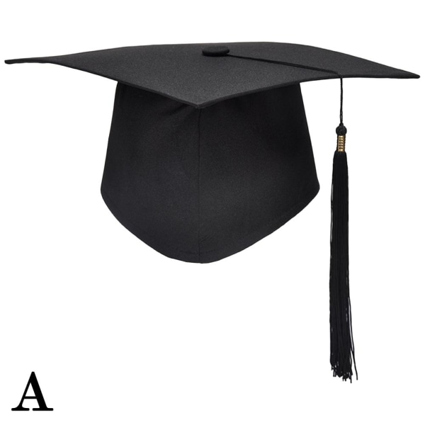 Graduation Mortarboard - Master's Fitted Black Cap Hat - Academi bachelor's cap one size