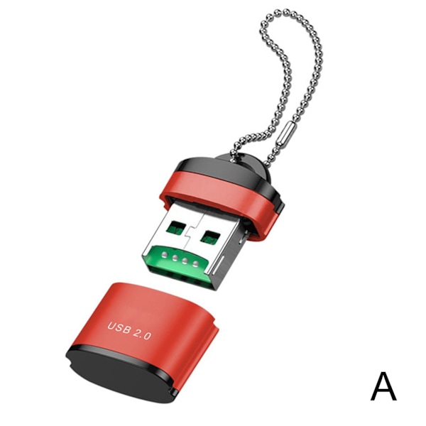 Minneskortsläsare Adapter Hög Hastighet USB 2.0 Läsare för Micro S Red One-size