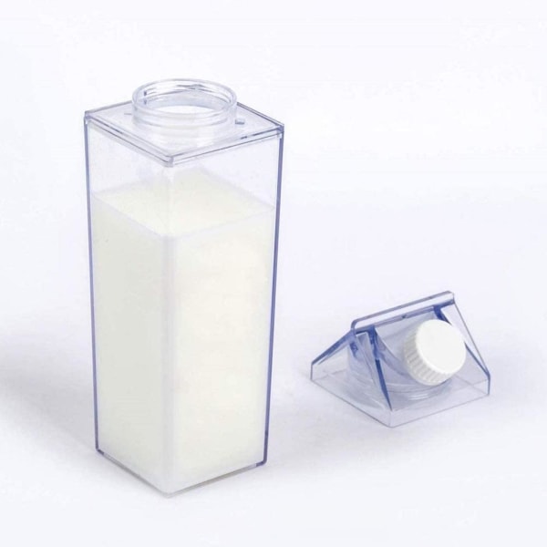 Transparenta mjölkvattenflaskor Klara fyrkantiga köksmjölkflaskor TransparentA 1000ml