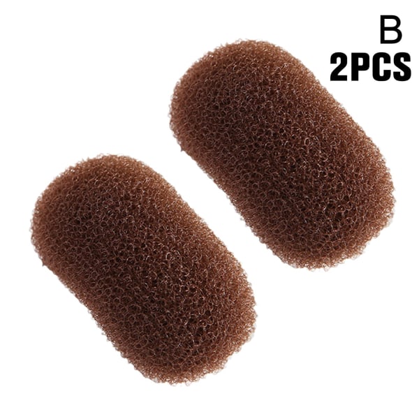 2ST Osynligt hår Volym Öka Fluffy Puff Sponge Pad Clip coffee One-size
