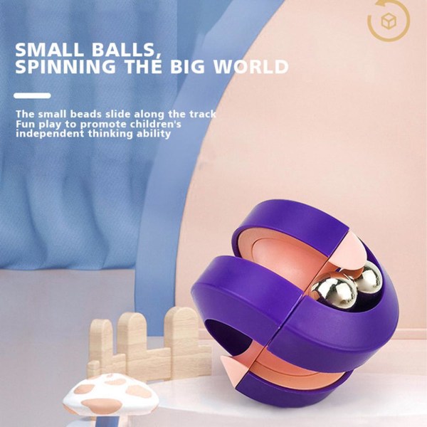 Bead Orbit-Spinner Infinity Anti-Stress Toy Pinball Top Rail Dec pink one-size