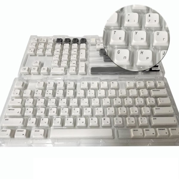 PBT White Style Keycaps för Apple Mac XDA Height Dye-sub för Che Korean one-size