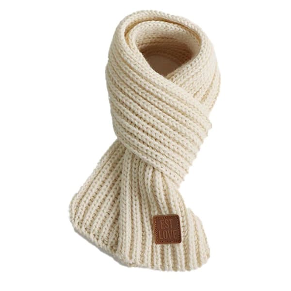 Barn Halsduk Stickad Varm Halsduk Beige