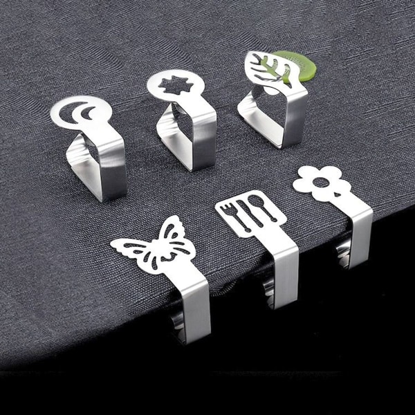 Stykker rustfrit stål dug clips, grafiske dug clips, høj elasticitet