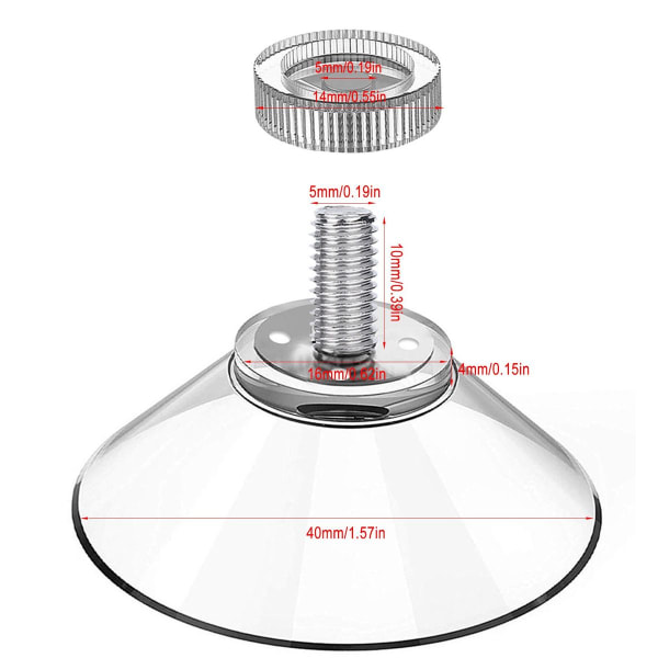 Macemaro Trading 12 x suction cups/suction cups 40mm with knurled nut KLB