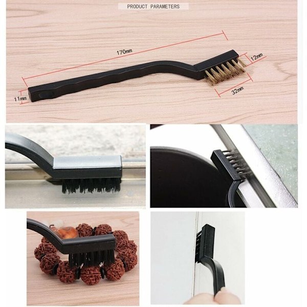 3 stk stålbørste (nylon, messing, rustfritt stål) KLB