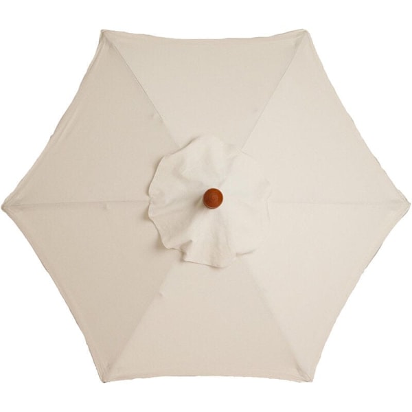 Reserveovertræk til parasol - 6 ribben - Diameter 2m - Vandtæt - UV-beskyttelse - Reservebetræk - Beige KLB