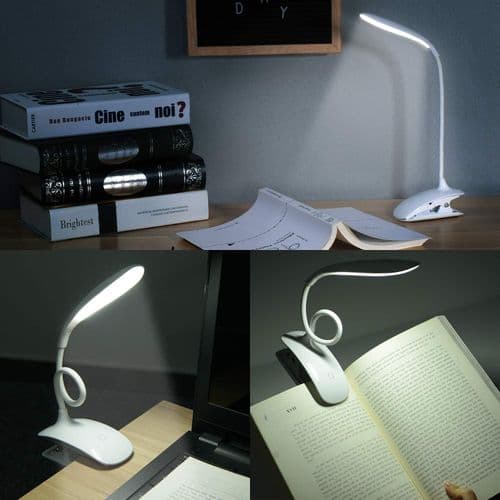 Leselampe for bok, boklampe klippelys, LED skrivebordslampe