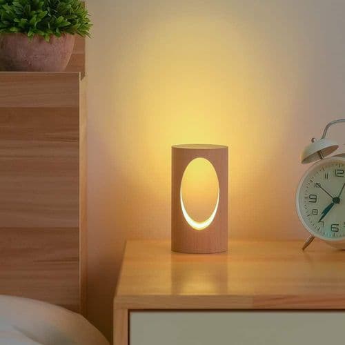 LED Træbordlampe Soveværelse Sengelampe Dæmpbar LED Belysning
