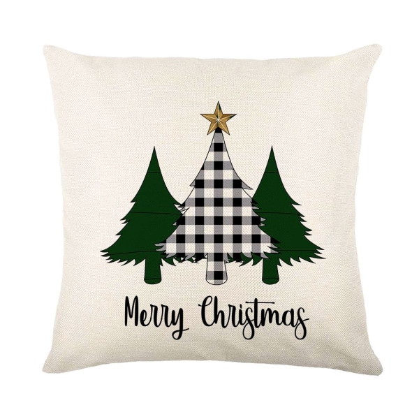 Juleputetrekk 45 x 45 cm, sett med 4 julefine linputetrekk KLB