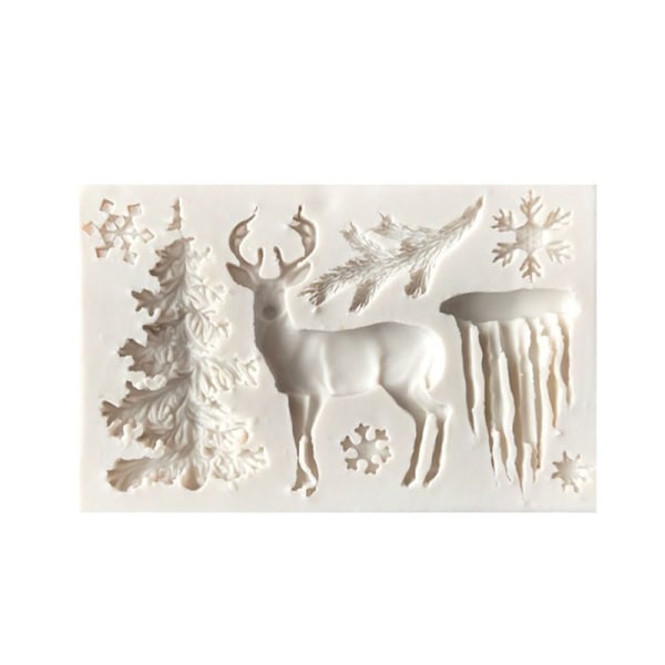 Christmas Elk Snowflake Juletræ Flydende isterning Silica Gel Form Sukkerkage Chokolade Dekorativ Form