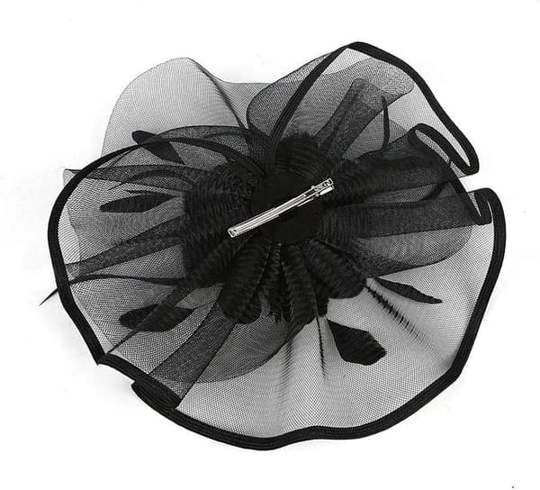 Blomster Mesh Bryllups Fascinator Hat for Kvinner (Svart)