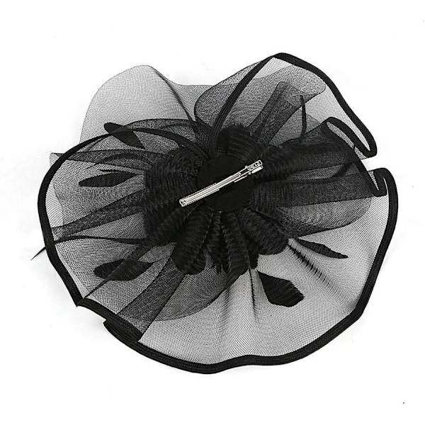 Blomsternet Bryllupsfascinator Hat til Kvinder (Sort)