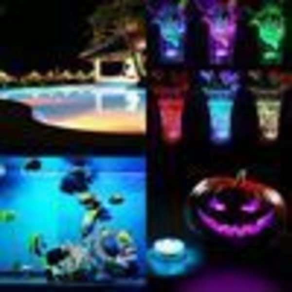 Sæt med 4 13LED RGB Vandtætte Lys til Akvarium, Pool og Dam